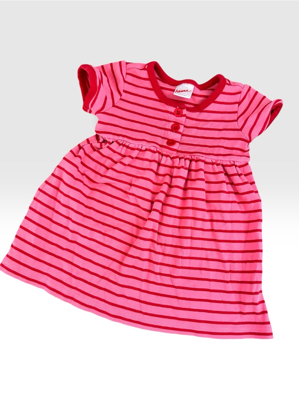 VINTAGE 90’s Hannah Andersson Pink Striped Cotton Knit Dress for girls